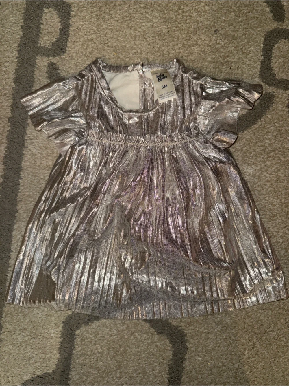 OshKosh B'gosh Shimmery Rose Gold Pleated Baby Dress